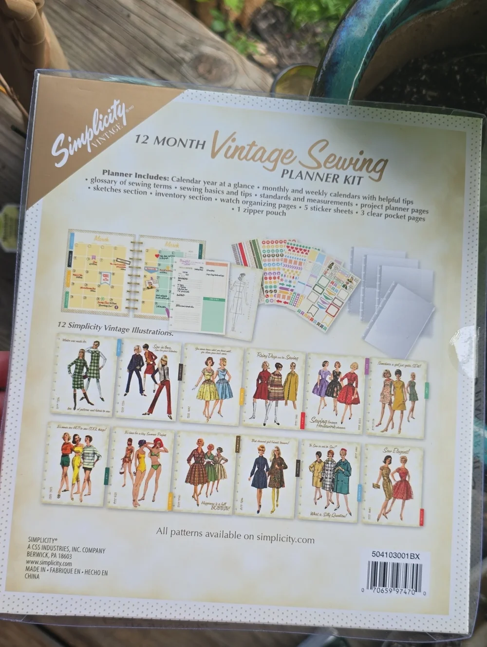 Simplicity 90th Anniversary Vintage Sewing Planner Kit Year At A Glance + Weekly